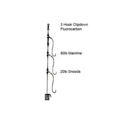 3 Hook Clipdown Fluorocarbon Rig